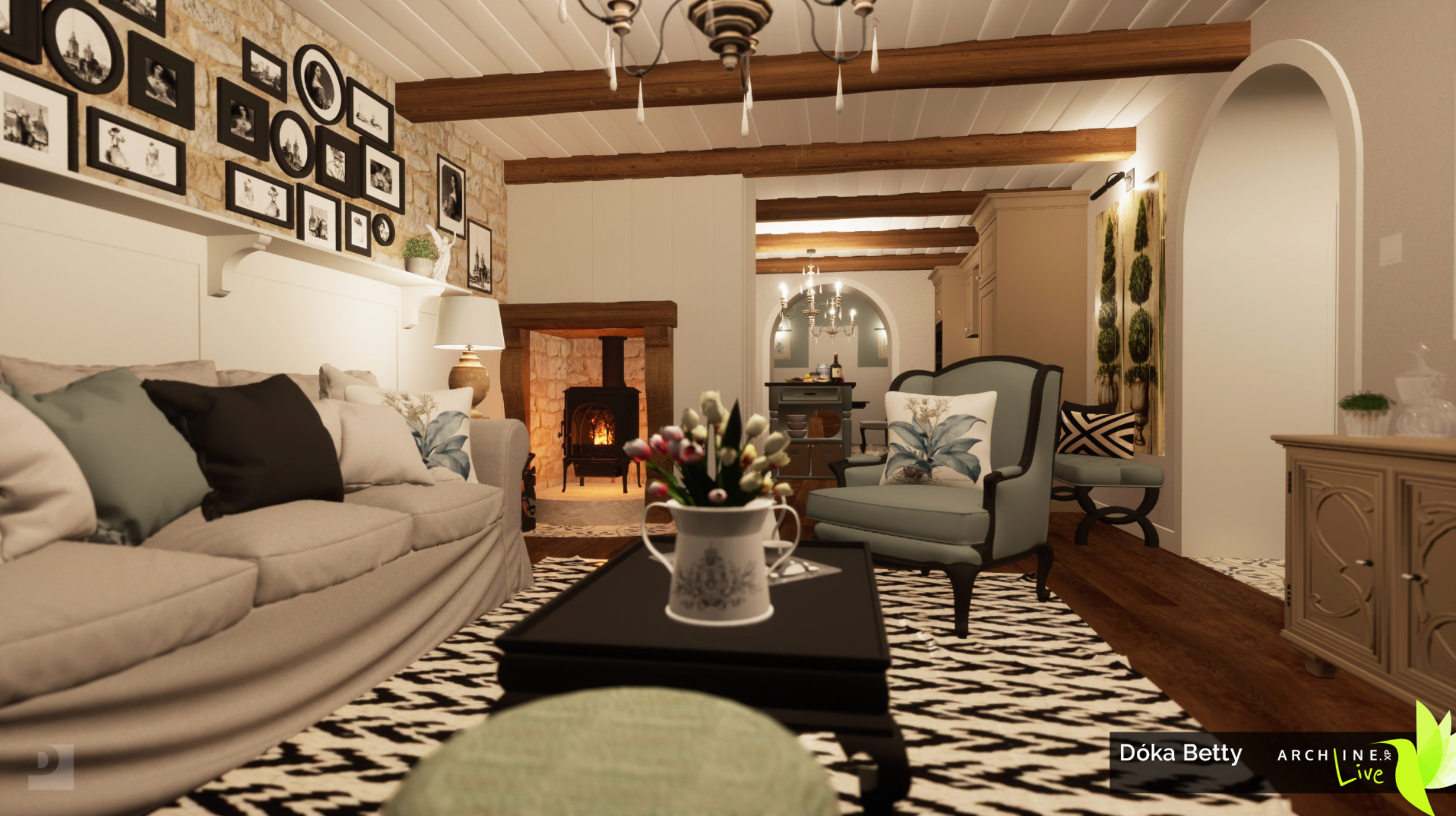 French Country Stone House by the Lake(图1)